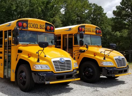 The Harris County (Ga.) School District has taken delivery of two new school buses that are hitting the road this week and treated them - along with the rest of the fleet - with an antimicrobial surface protectant.