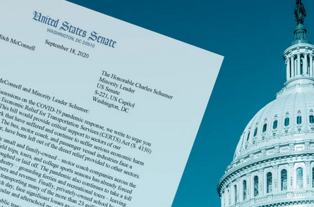 In a breakthrough move for motorcoach industry advocates, today 26 U.S. Senators signed onto a letter urging Senate Majority Leader Mitch McConnell and Minority Leader Charles Schumer to include the Coronavirus Economic Relief for Transportation Services (CERTS) Act in the next relief package.