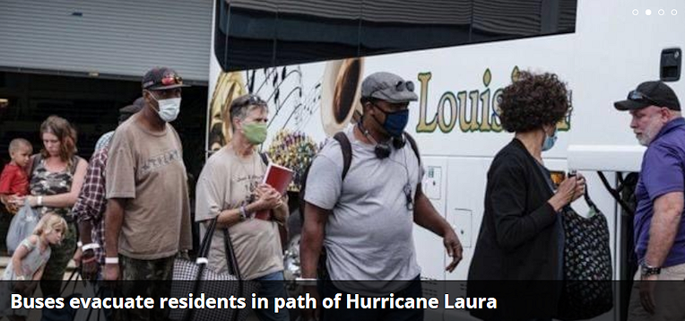 Hundreds of buses were in the Gulf Coast this week to evacuate thousands as Hurricane Laura bore down. The situation illustrates how buses and drivers play a critical role in hurricane evacuations. The federal government depends on the industry to take people from hospitals, retirement centers and nursing homes, and relocate them to safe areas, where there are supplies stocked for them.