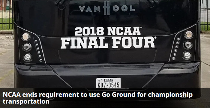 The National Collegiate Athletic Association recently notified member institutions they no longer will be required to use Go Ground for postseason championship ground transportation. Go Ground attributed NCAA's decision to the disruption of ground transportation caused by the pandemic.